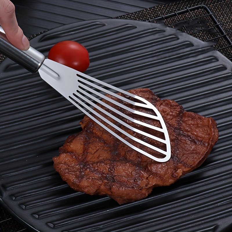 Slotted Spatulas Slotted Fish Flipper Spatula Flexible Beefsteak Shovel  With Wooden Handle For Fish Turning Meat Frying Egg - AliExpress