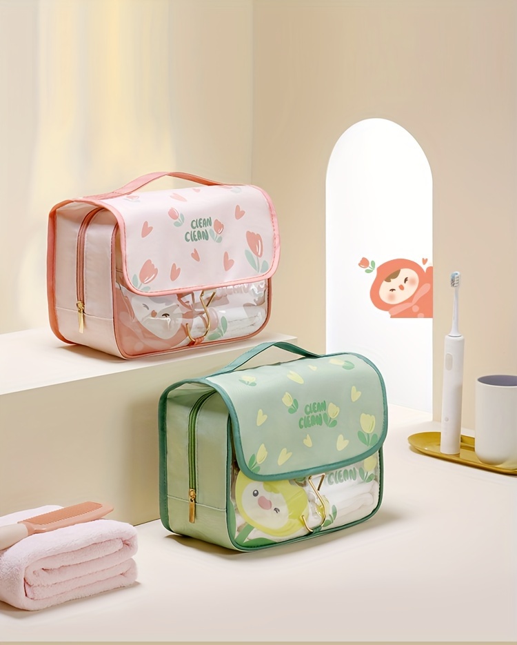 Cute Toiletry Bag Travel Bag With Hanging Hook, Water-resistant Makeup  Cosmetic Bag Travel Organizer For Accessories Shampoo Container Toiletries