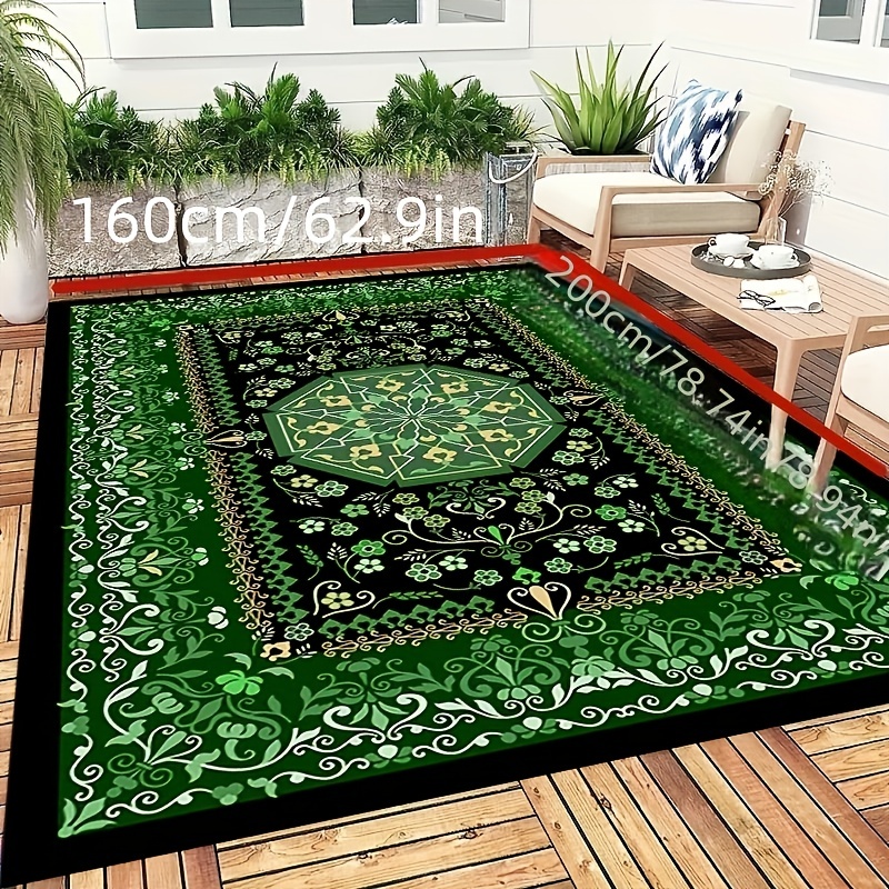 Vintage Boho Green Area Rugs Anti-Skid Soft Carpet