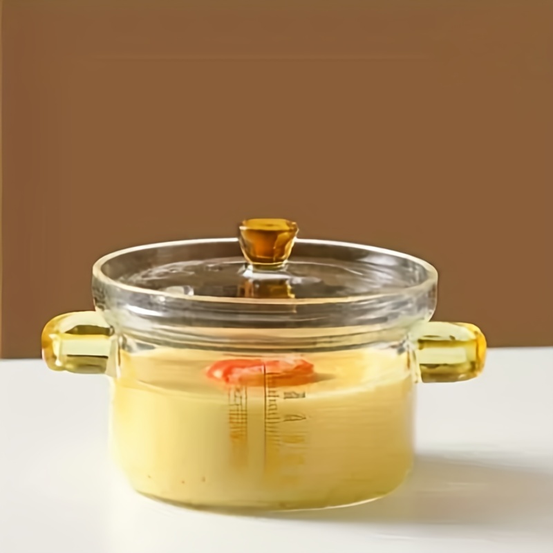 Glass Cooking Pot - 1.5l/50oz Heat-resistant Borosilicate Glass Handmade Cookware  Set Stovetop Pot - Safe For Pasta Noodle, Soup, Milk, Tea