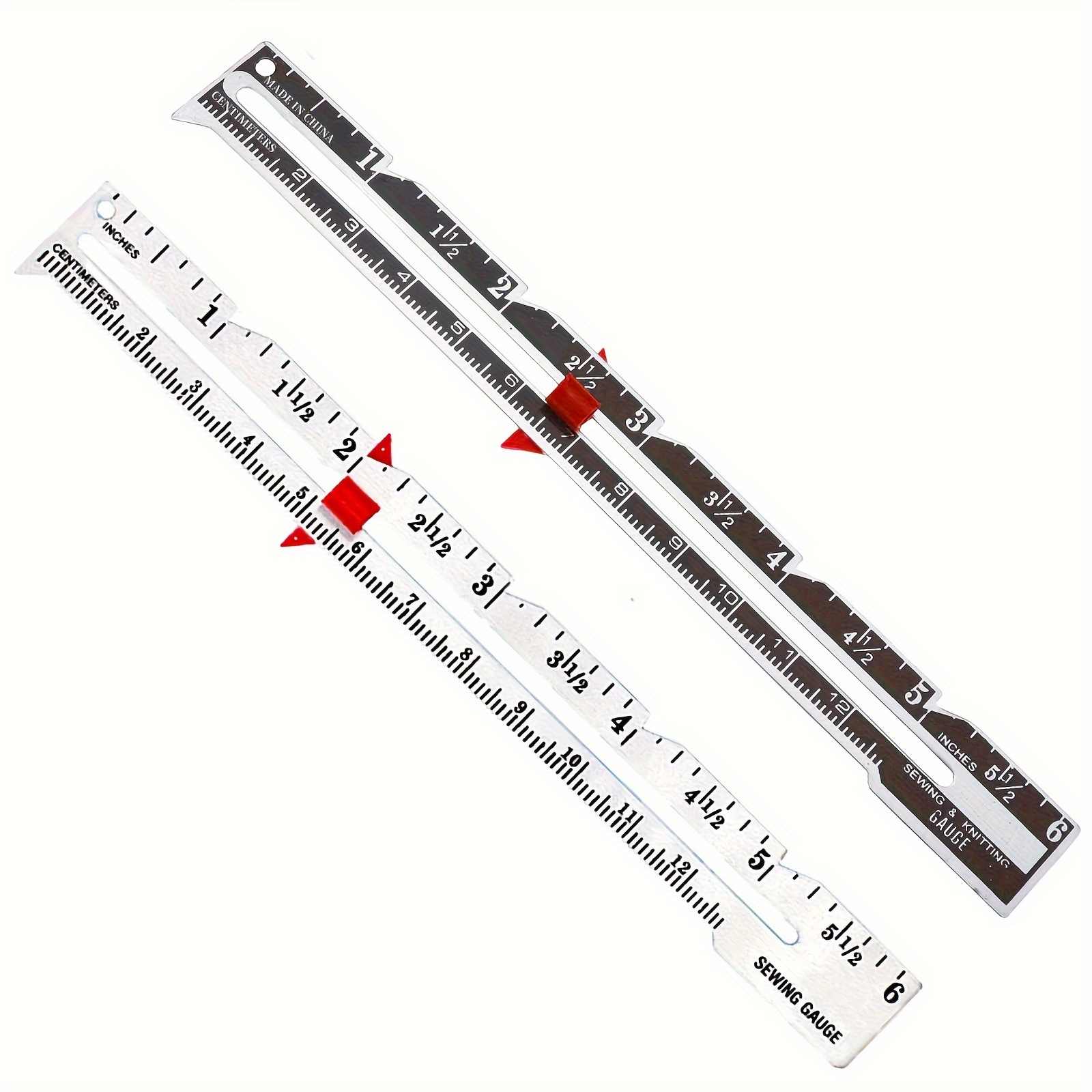 Aluminum Metal Quilting Sliding Gauge Sewing Measuring Tool for Knitting  Crafting Sewing, Sliding Measuring Sewing Tool - AliExpress