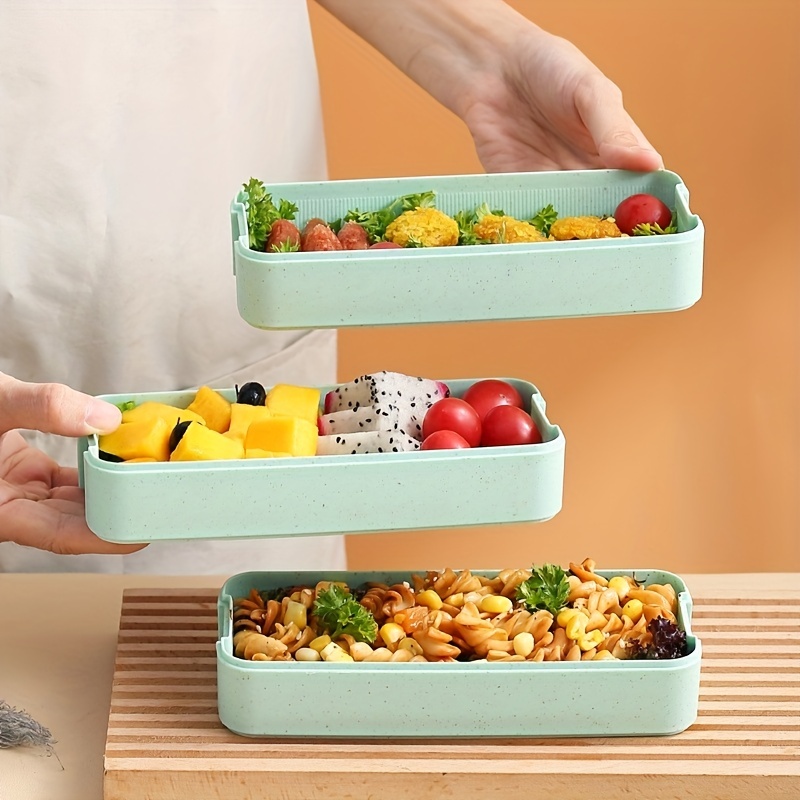 Divider Bento Box With Fruit Forks Set, Four-compartment Nut Platter, Wheat  Straw Lunch Box With Fruit Fork, Fruit Storage Container, Salad Container,  Kitchen Accessaries - Temu