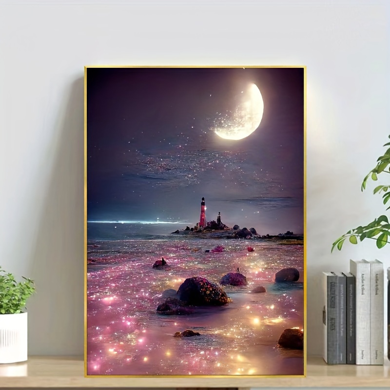 5d New Small Fishing Village Lighthouse Diamond Painting - Temu Australia