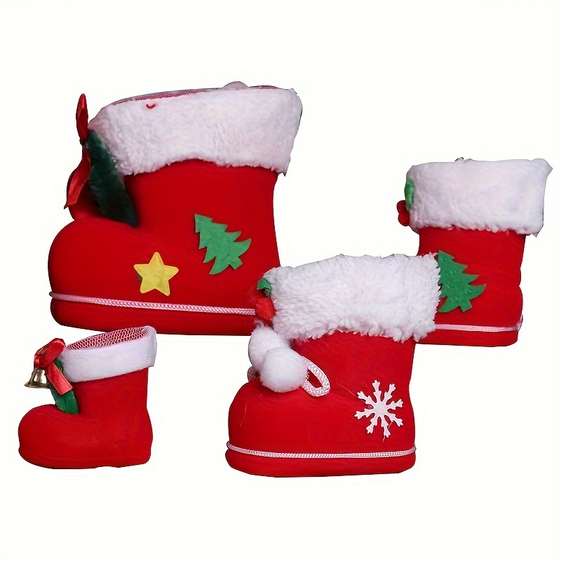 Christmas Little Red Boots Decor Creative Santa Claus Boots