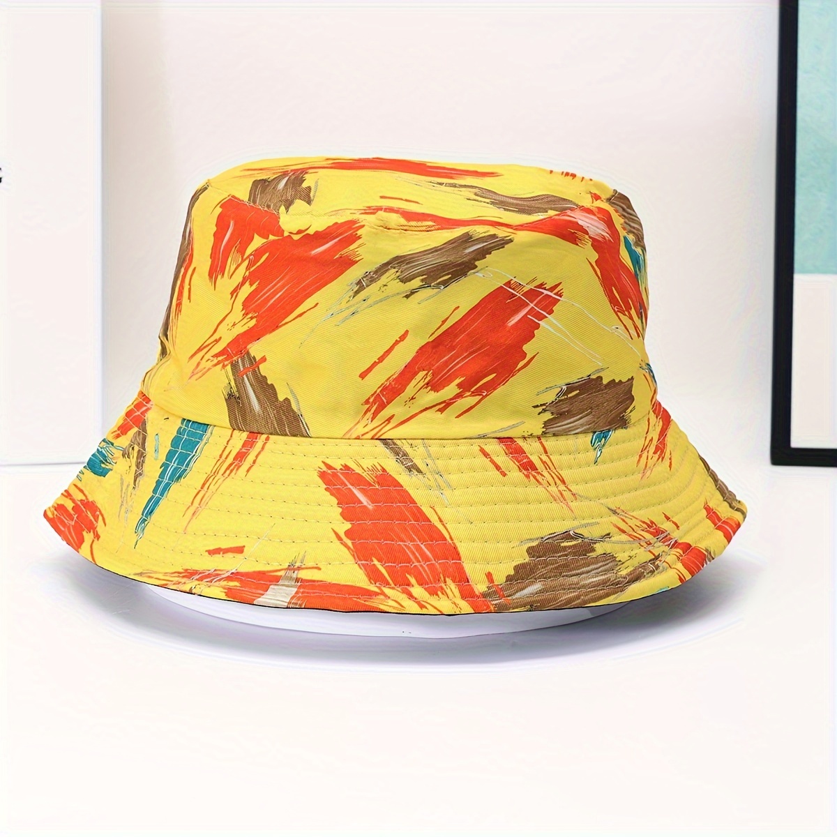 1pc Unisex Double Sided Wearing Graffiti Bucket Hat Trendy Versatile Hat, Don't Miss Great Deals