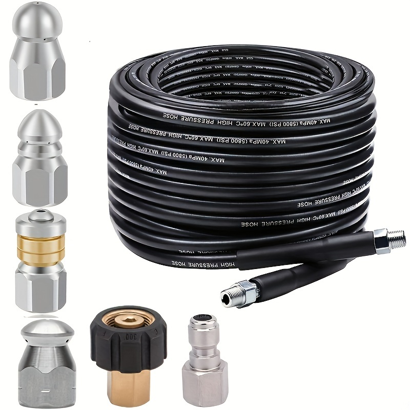 1 Set Sewer Jetter Kit For Pressure Washer Hydrojet Drain Cleaning Kit