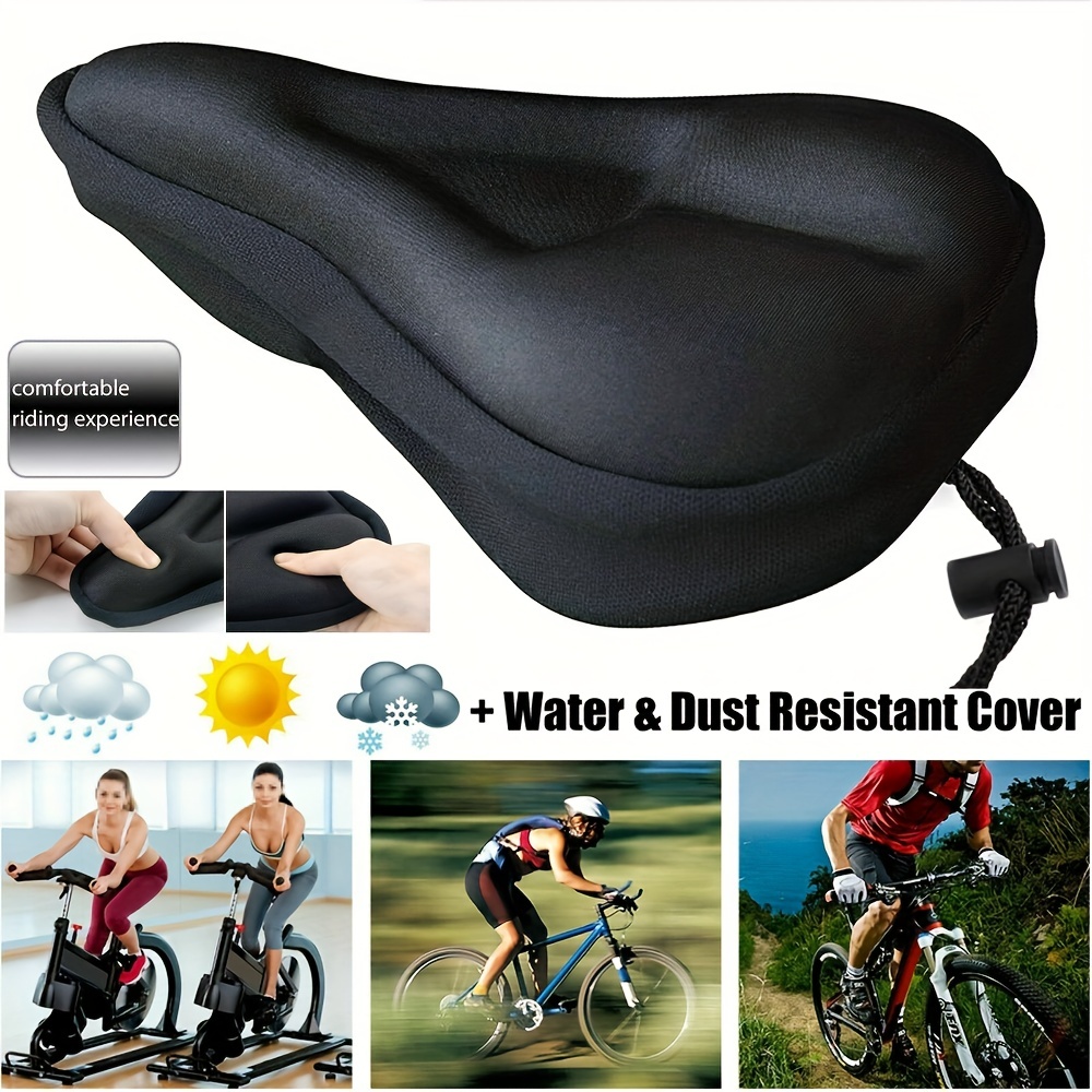 1/2 PCS Soft Bike Seat Cover Padded, Wide Gel Soft Pad Exercise Bike Seat  Cushion, Wide Foam Bicycle Seat Cushion, Fits Stationary Bikes, Outdoor  Cycling