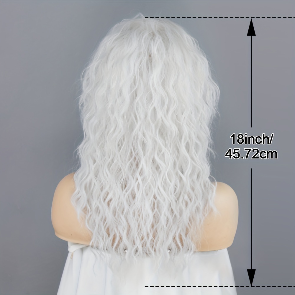 Long curly white outlet wig