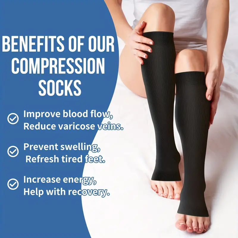 Women's Knee high Toeless Compression Socks 20 30mmhg - Temu