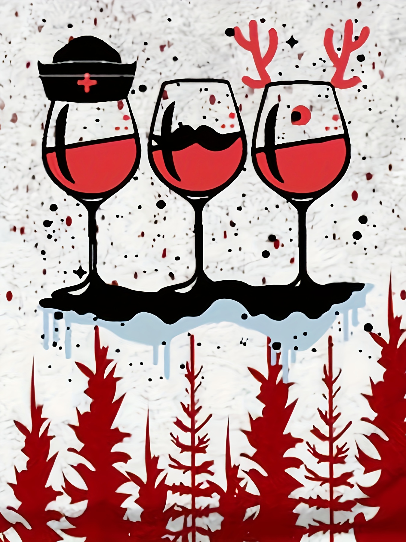 christmas wine glass shirt