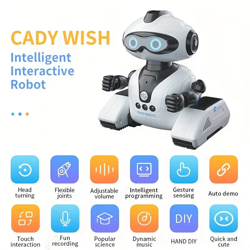 Rc Robot Jouet, Télécommande Robot Gesture Sensing Programmable Smart Robot  Pour Enfants Age 3 4 5 6 7 8 12 ans Filles Garçons Cadeaux de Noël Présent,  bleu