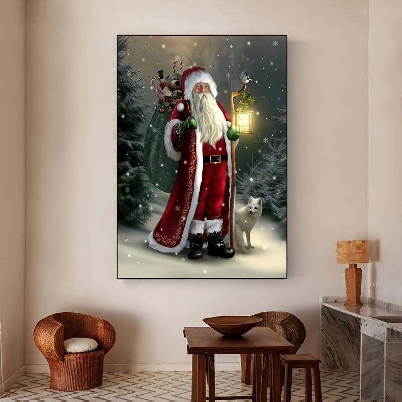 Frameless Canvas Poster Print Santa Claus Is Coming To Town - Temu