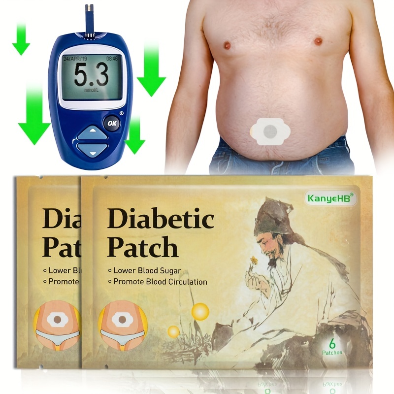 6PCS Diabetic Patch to Stabilizes Blood Sugar Level and Lower Blood Plaster  Hypoglycemic Patch 