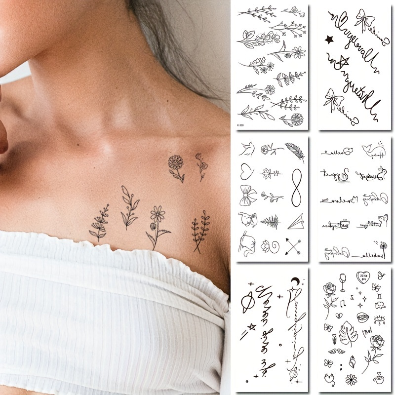 Fashion Fake Temporary Tattoo Stickers Kids Female Male Easy To