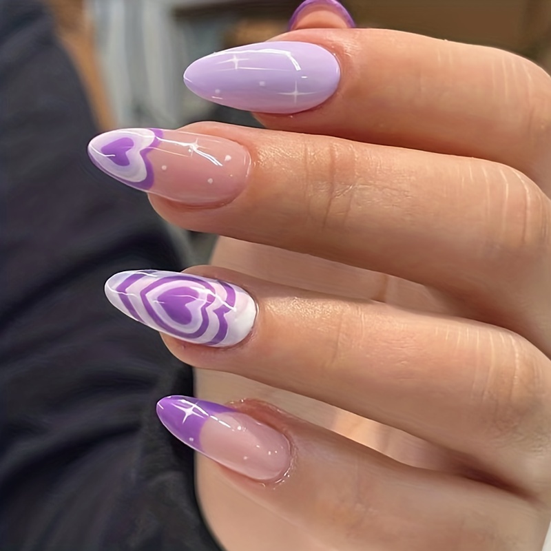 Purple Nails With Charms - Temu