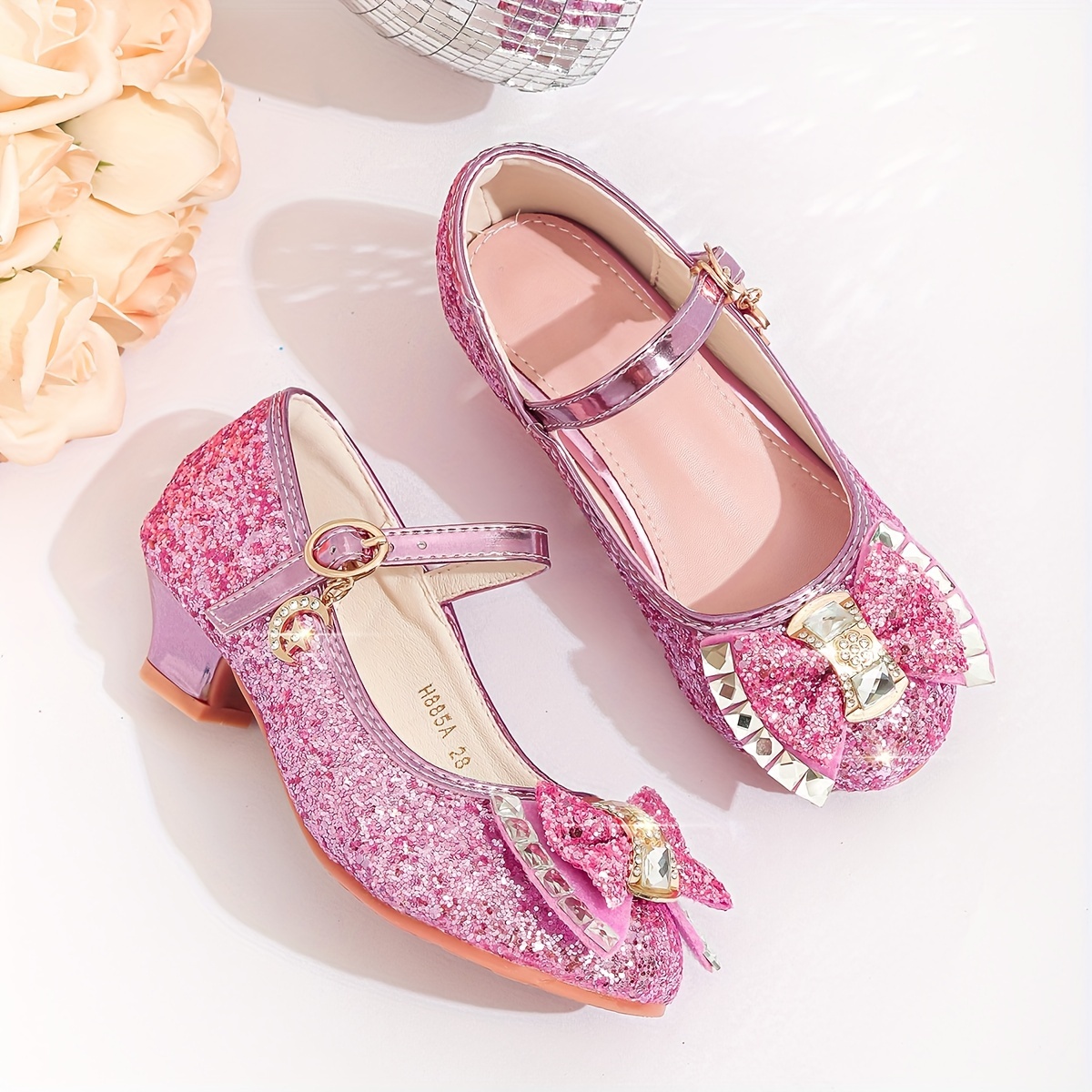 Zapatos Princess Crystal De Tacón Alto Para Niña