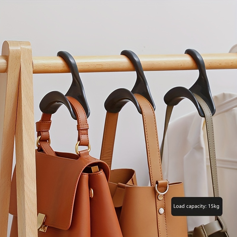 6pcs Purse Hanger Hook Bag Rack Holder - Handbag Hanger Organizer Storage -  Over The Closet Rod Hanger for Storing and Organizing Purses, Backpacks, Satchels, Crossovers, Handbags