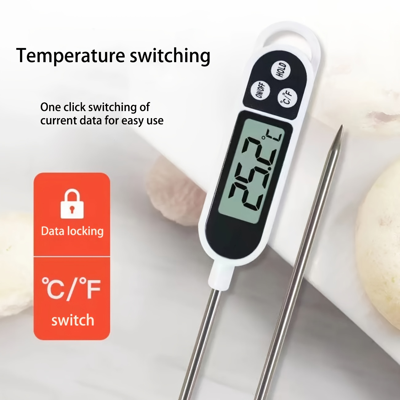 Termómetro digital para alimentos para carne, termómetro digital para velas  de caramelo, LCD, termómetro para parrilla de cocina y barbacoa