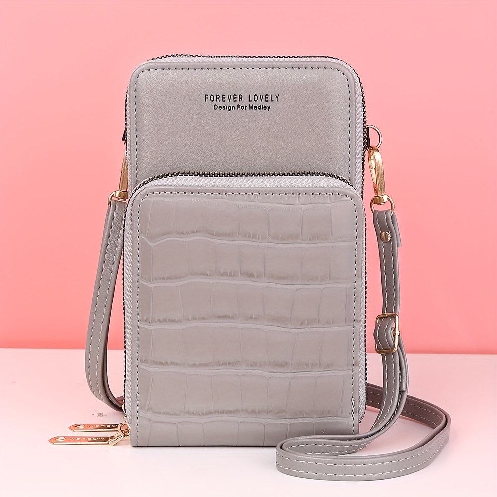 EMBOSSED MINI CROSSBODY BAG - Grey