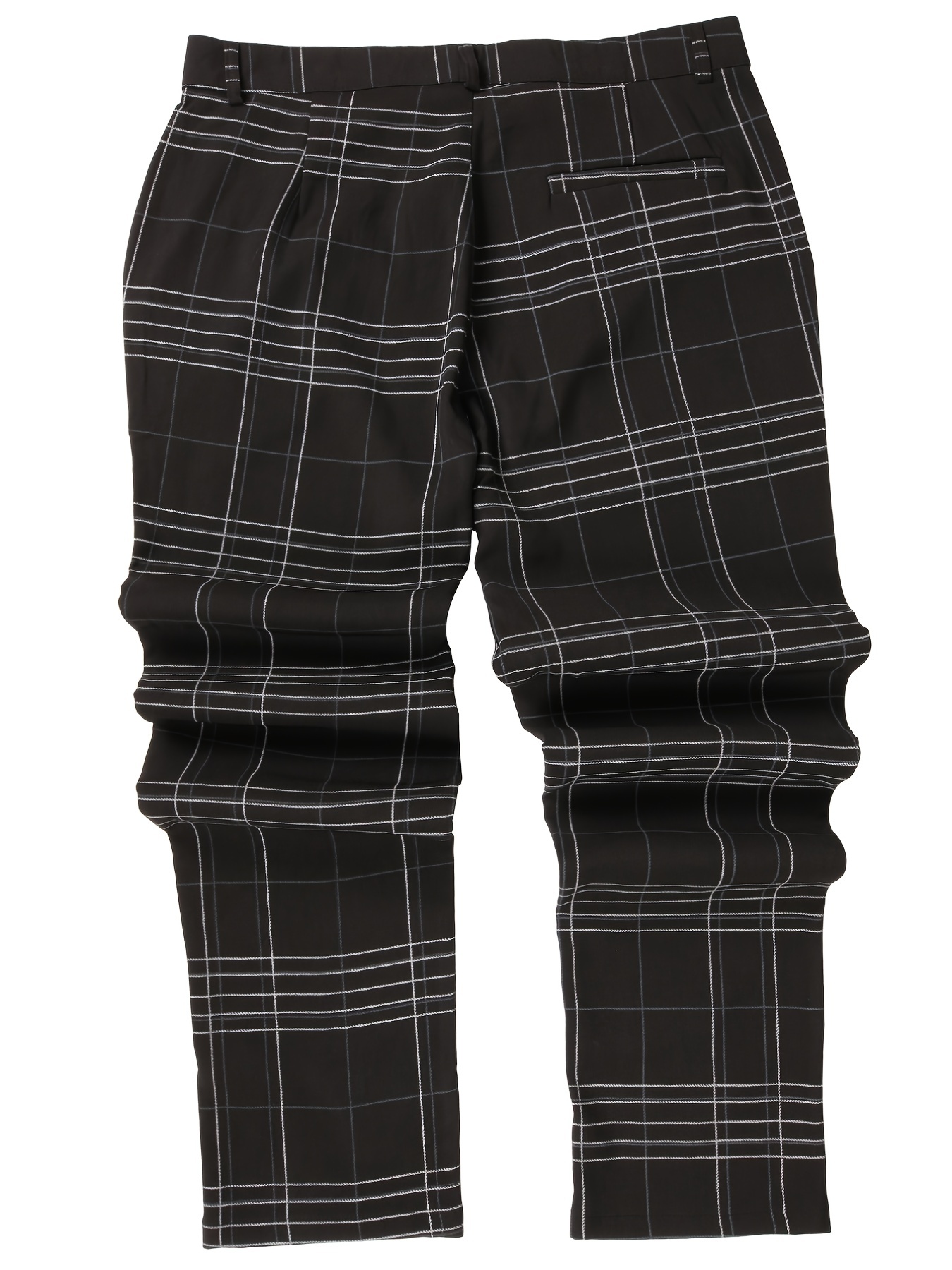 Men's Plaid Print Slim Fit Pants for Autumn/Spring
