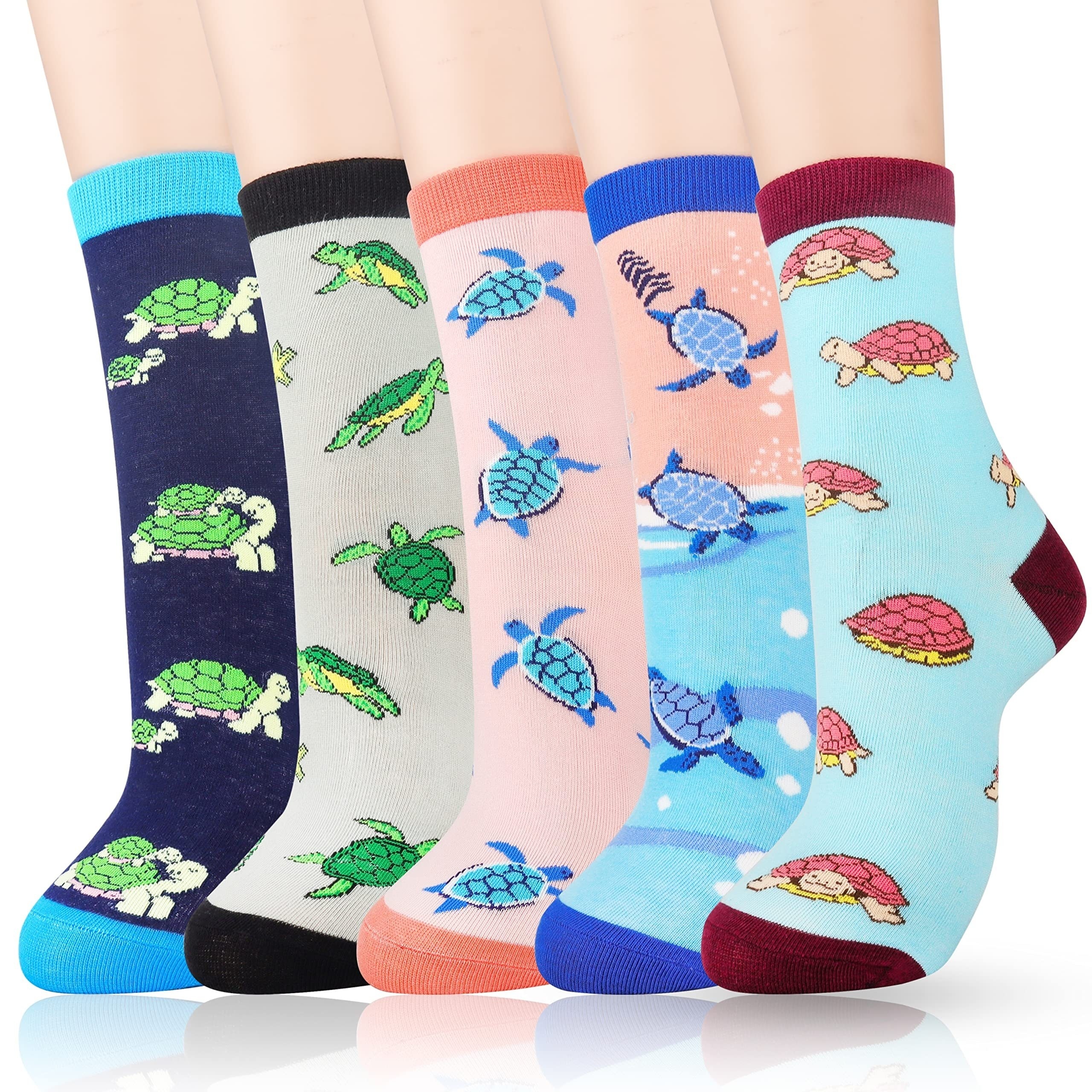

5 Pairs Of Sea Turtle Socks Sea Turtle Gifts For Women Funny Fun Novelty Socks Gifts For Women