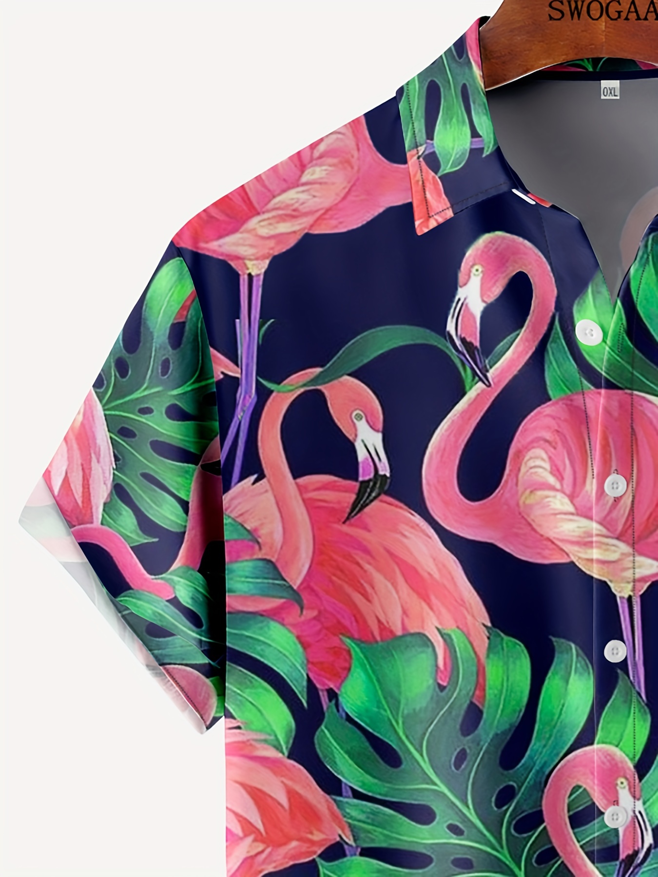 2023 men's shirt Hawaiian shirt flamingo coconut tree graphics 3D printing  street casual short-sleeved shirt high quality