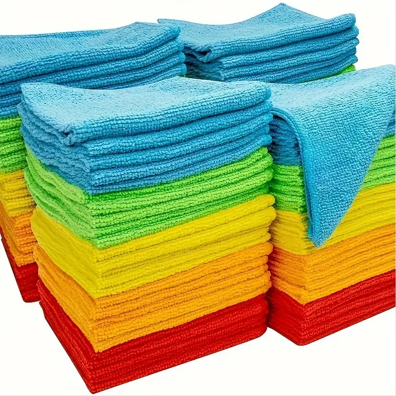 5pcs, Microfiber Cleaning Cloth, Cleaning Towels For Housekeeping, Reusable  And Lint Free Cloth Towels, Home Kitchen Supplies, Random Color