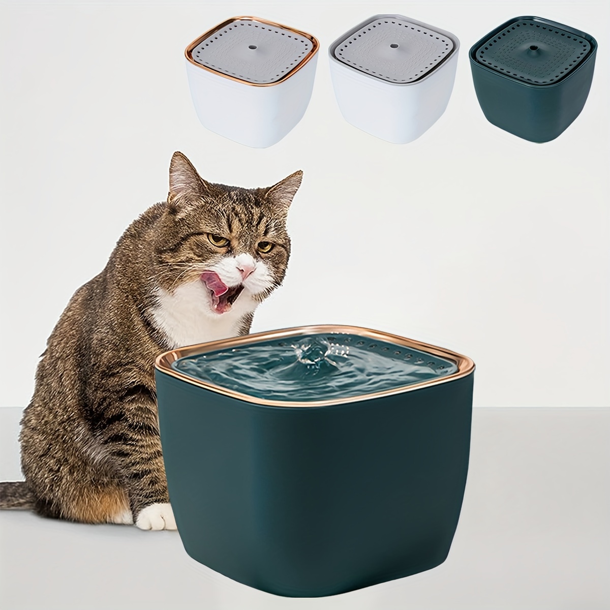 Fuente de agua para gatos, fuente automática inalámbrica para gatos con  sensor de movimiento, fuente de agua ultra silenciosa para mascotas con