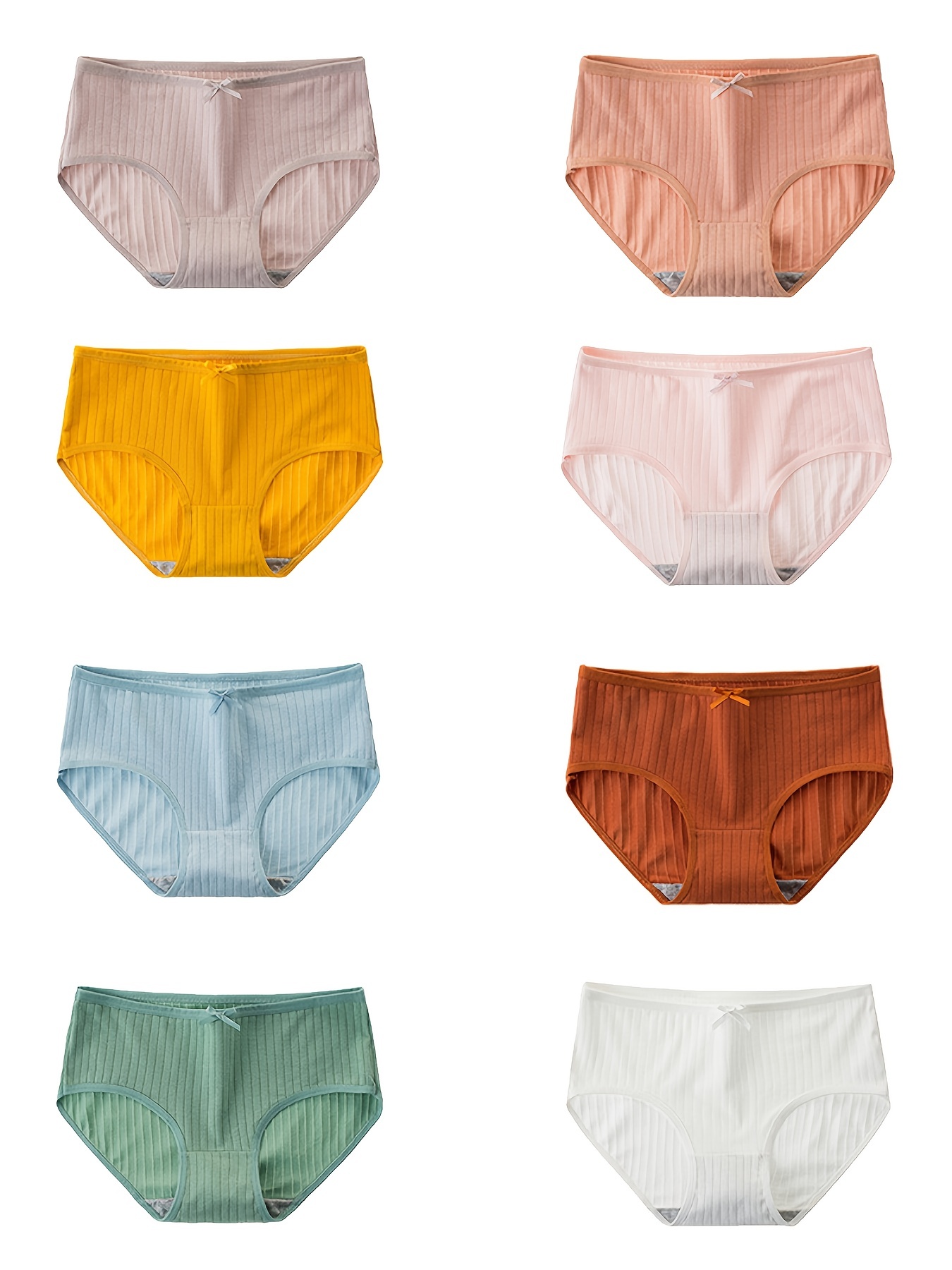 Comfortable Ribbed Panties Soft Colorful Bikini Briefs - Temu