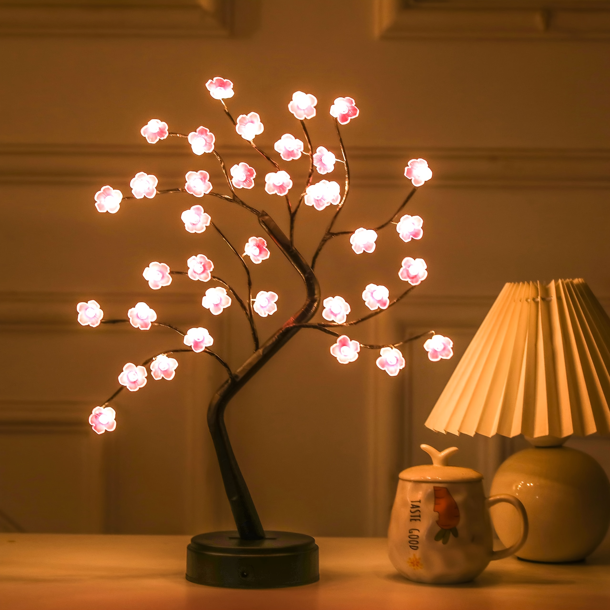 MORIMA Cherry Blossom Bonsai Tree,36 LED Lights,Metal Base Ideal