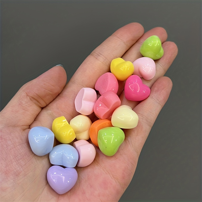 Mixed Colorful Macaron Colors Glossy Cute 3d Heart Star - Temu