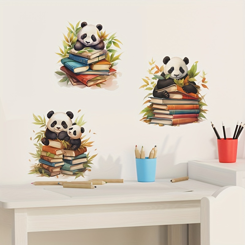 1pc Cartoon Panda Pattern Wall Sticker Vinyl, Self Adhesive Removable Wall  Decal, Cute Wall Stickers Decal Wallpaper For Kids Home Living Room Bedroom