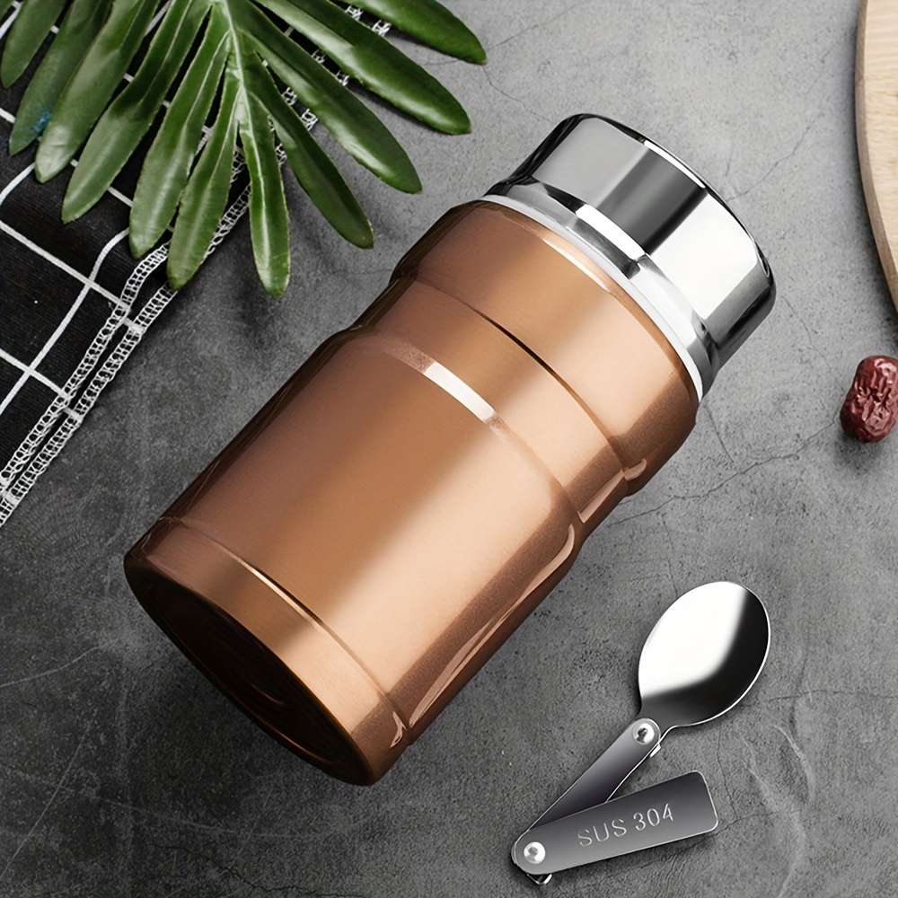 Insulated Food Jar Stainless Steel Cylindrical Lunch - Temu
