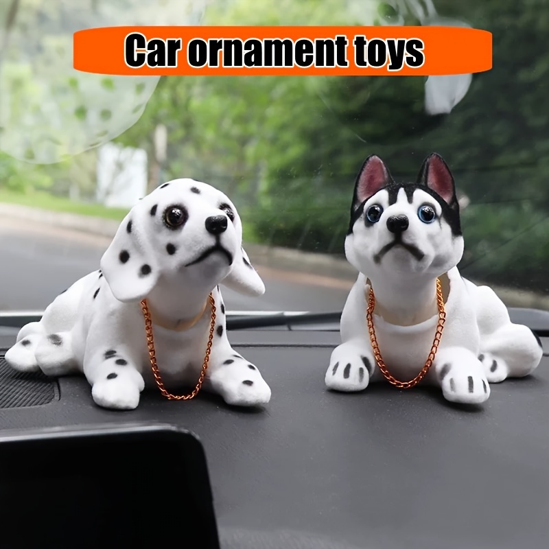 Résine Mignon Bobble Head Dog Bobbing Head Puppy Figurine Toy Home / voiture  Tableau de bord pour voiture Véhicule D