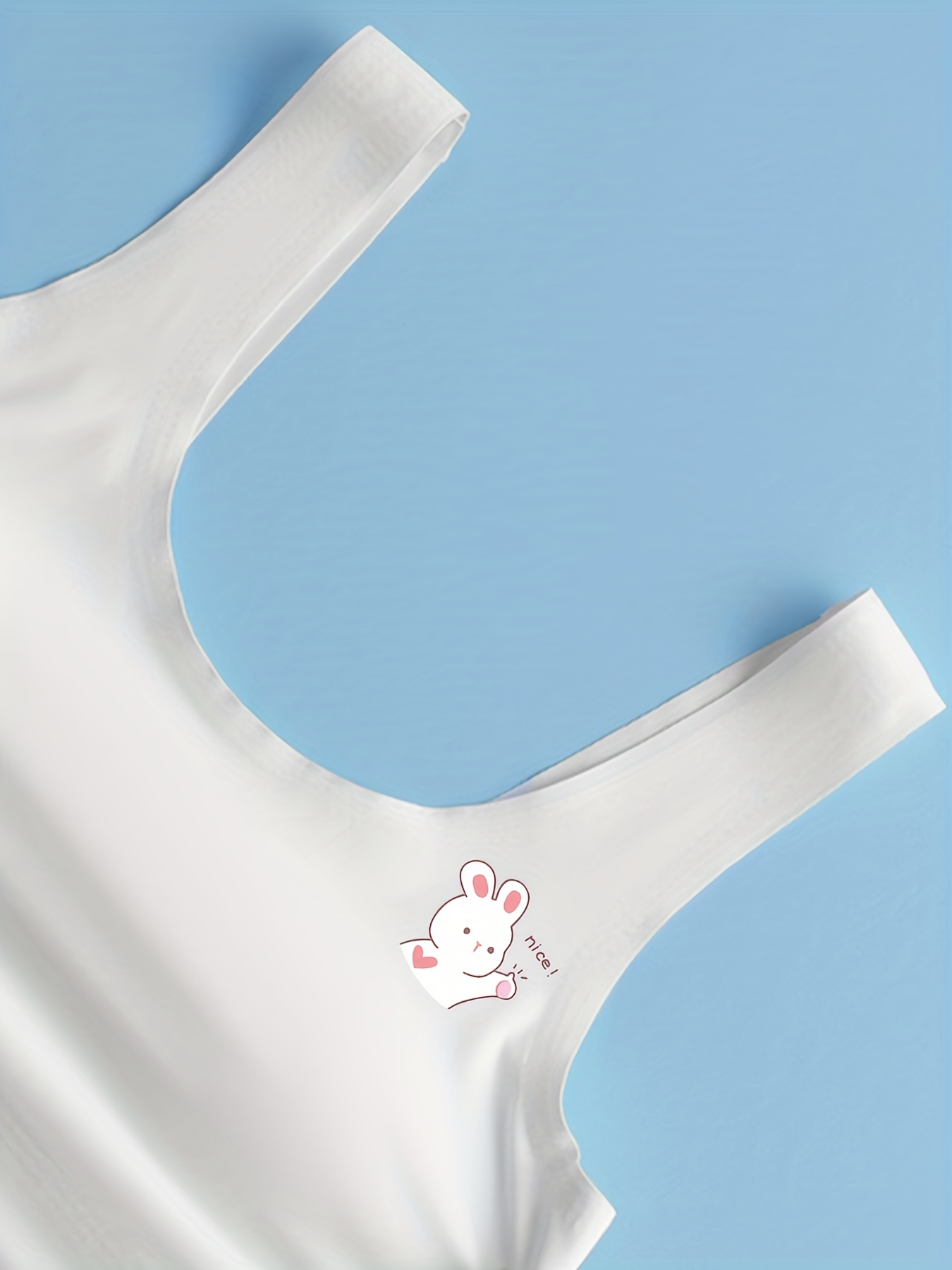 Girl's Bra Cartoon Rabbit Print Underwear No Steel Ring - Temu