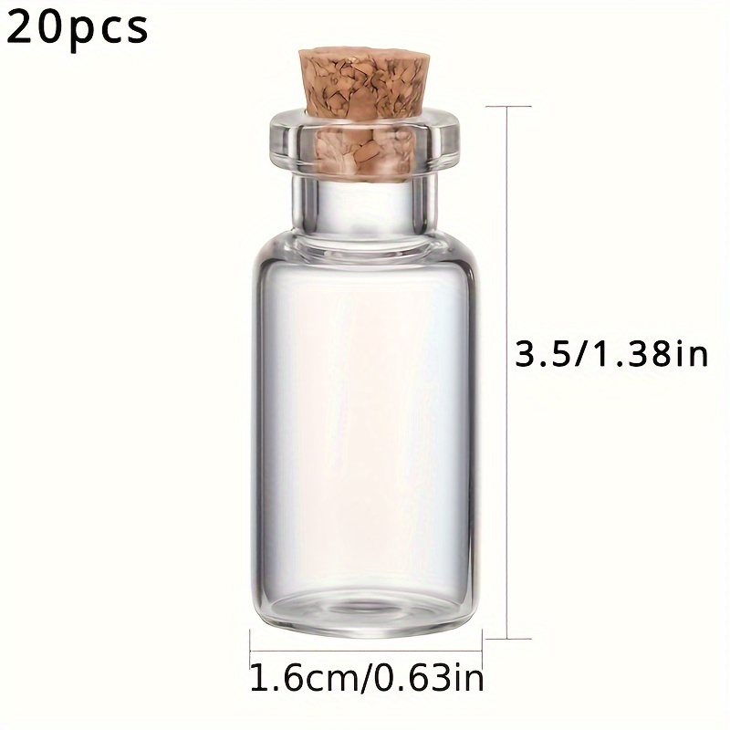 10 Uds. Botellas De Vidrio Pequeñas Con Frascos De Viales Pequeños De  Corcho 11x2 2mm/0,43x0,82 Pulgadas Para Joyería De Boda