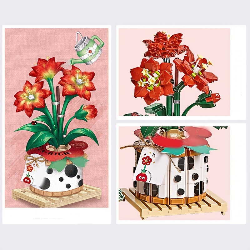 Strawberry Pot & Red Flower Micro Building Blocks – Kawaiies