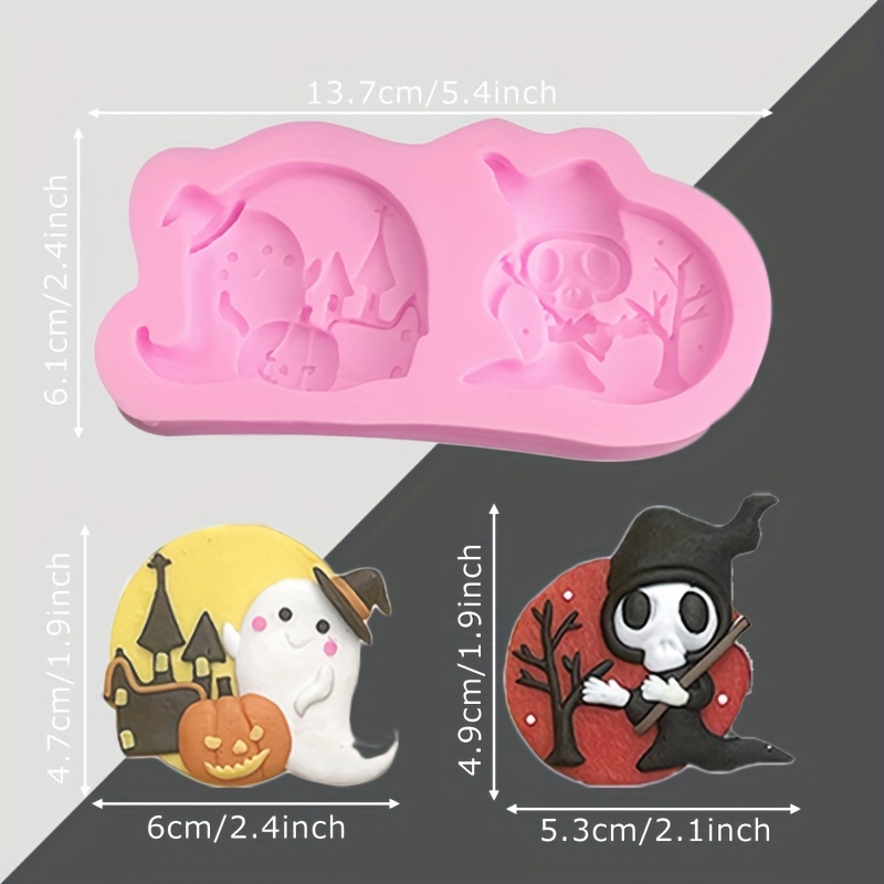 Halloween Silicone Cookie Fondant Molds Pumpkin Spider Bat Witch Hat  Tombstone Moulds Cake Fondant Chocolate Making Supplies - AliExpress