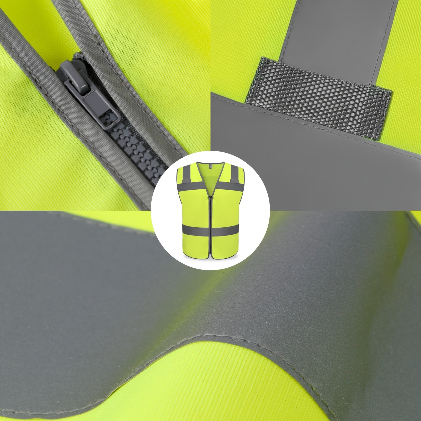 TCCFCCT - Chaleco de alta visibilidad, chaleco de seguridad reflectante  para trabajo con 9 bolsillos para hombres y mujeres, chaleco de  construcción