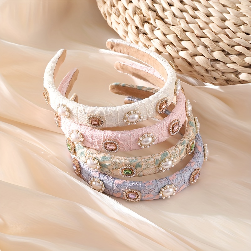 Rhinestone Pearl Headband Vintage Hair Accessories
