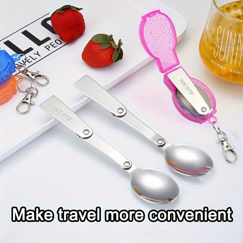 Outdoor Metal Stainless Steel 304 Collapsible Folding Spoon