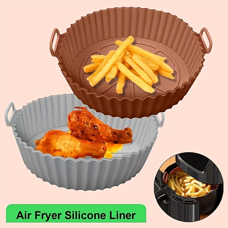 Silicone Air Fryer Liners 8 Inch Reusable Air Fryer Inserts for