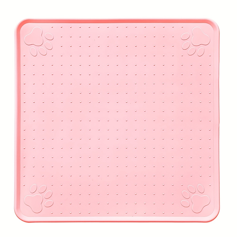 Silicone Square Dog Feeding Mat Cute Paw Print Slow Feeder - Temu