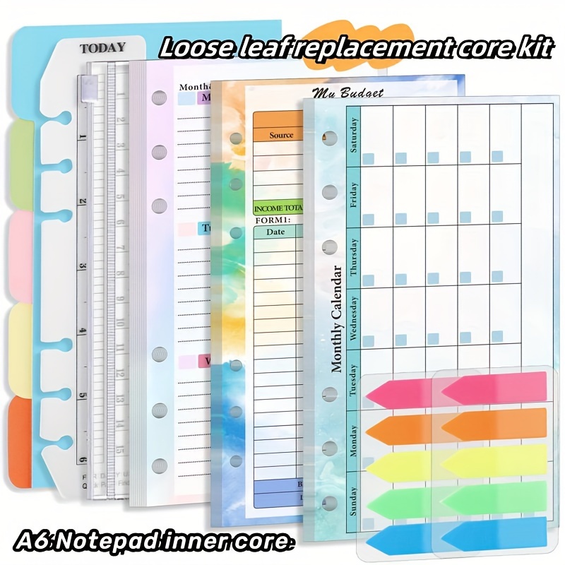 

1set Replacement Kit A6 Notepad Inner Budget Hand Inside Page Replacement