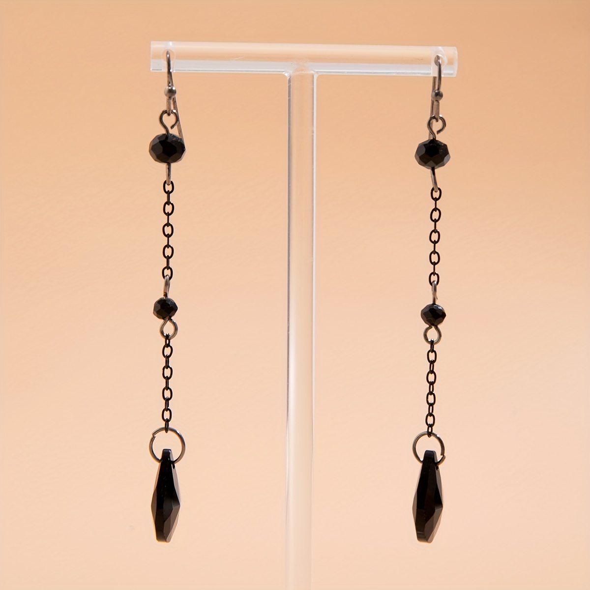 Gothic Style Crystal Water Drop Earrings for Halloween Party