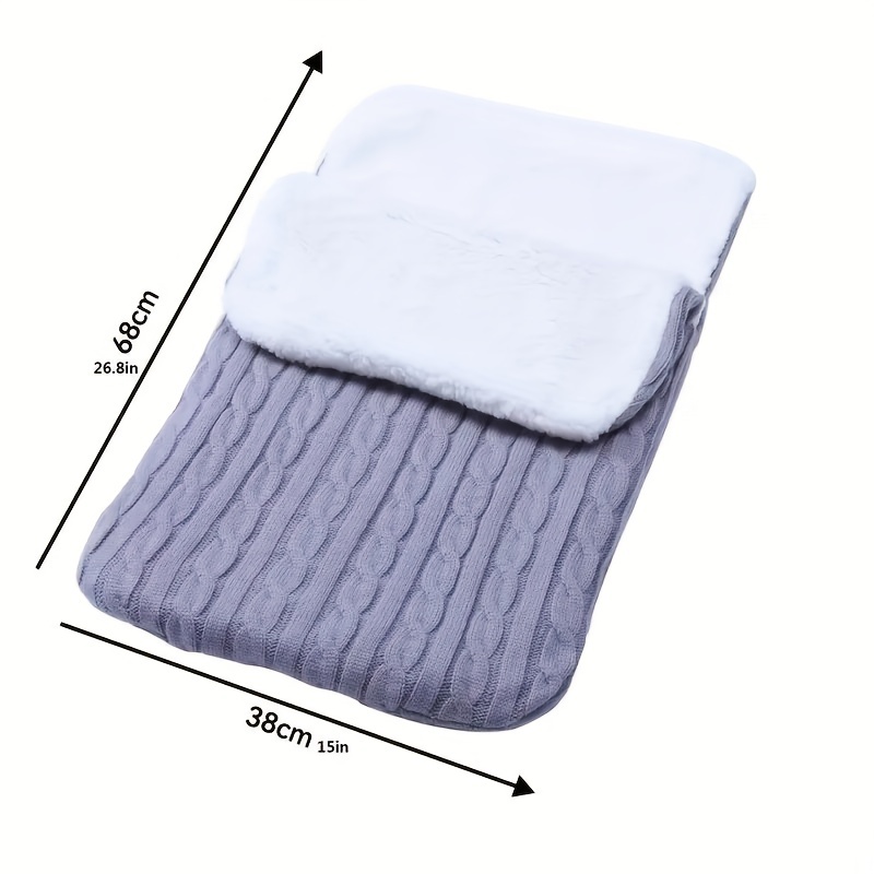 Baby Plus Velvet Sleeping Bag, Thickened Knitted Warm Blanket