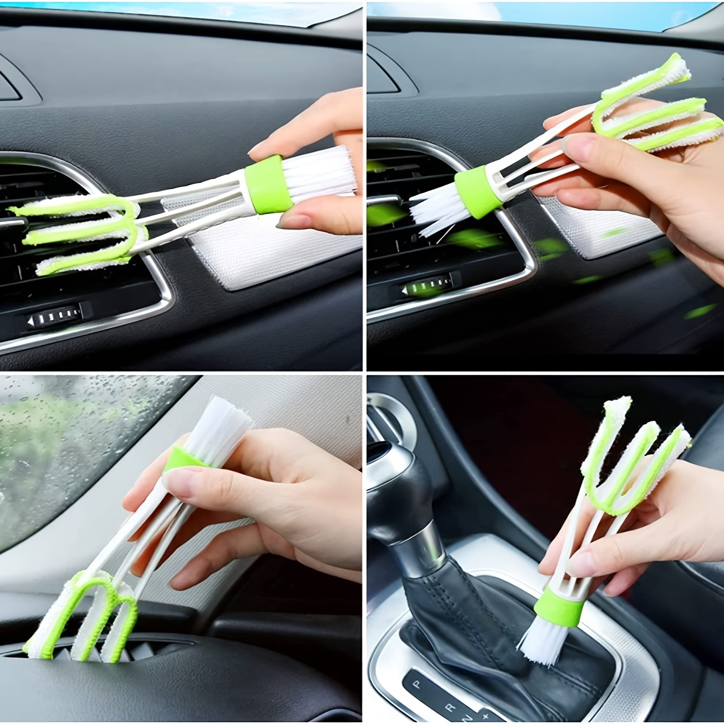12pc/set Car Detail Brush Kit For Dashboard, Ac Vent, Wheel