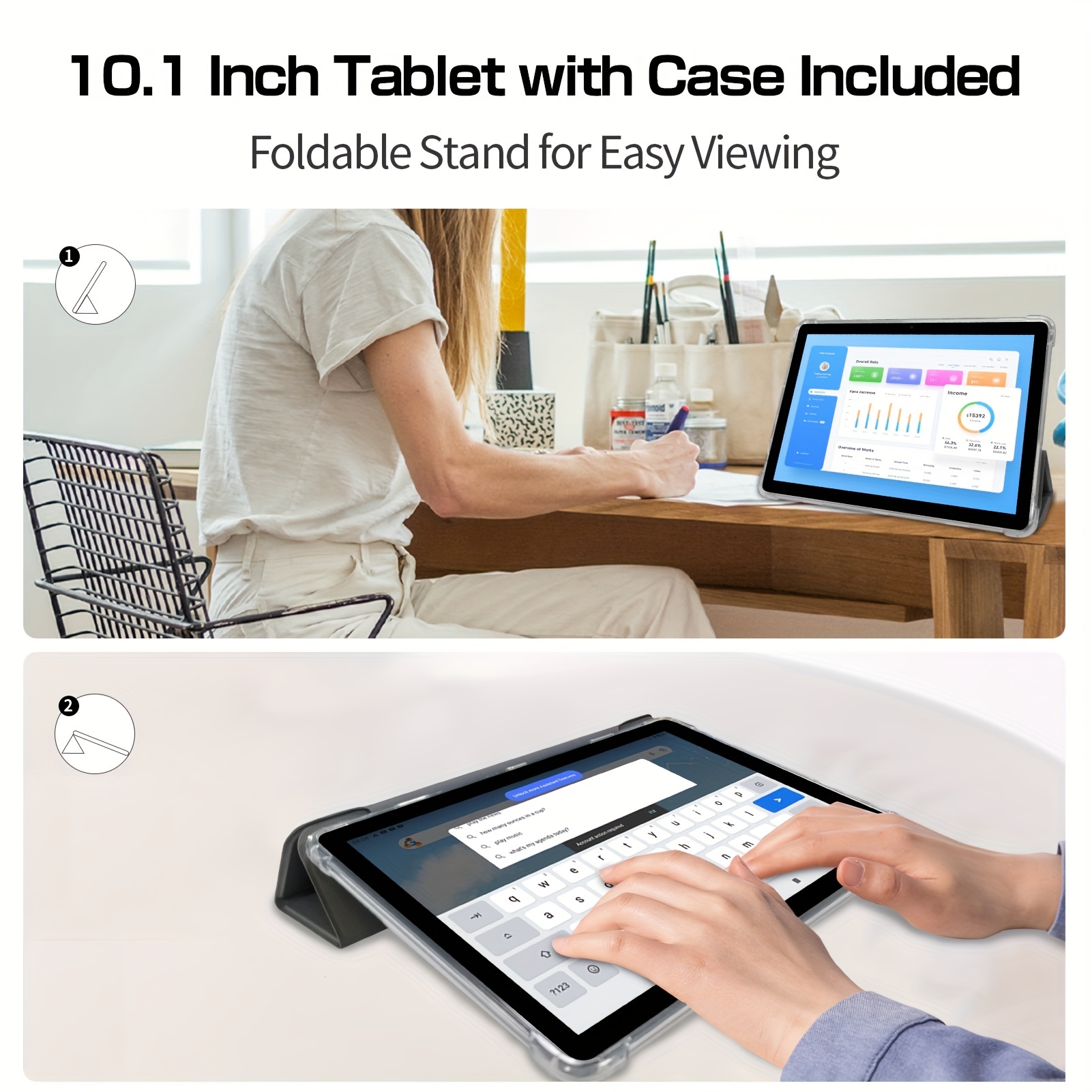 FACETEL Tablet Android 13 Octa-Core 2.0 GHz Tablet 10 inch Latest Tablet  with 12GB RAM 128GB ROM, 5G WiFi | 6000mAh | HD IPS | Bluetooth 5.0 