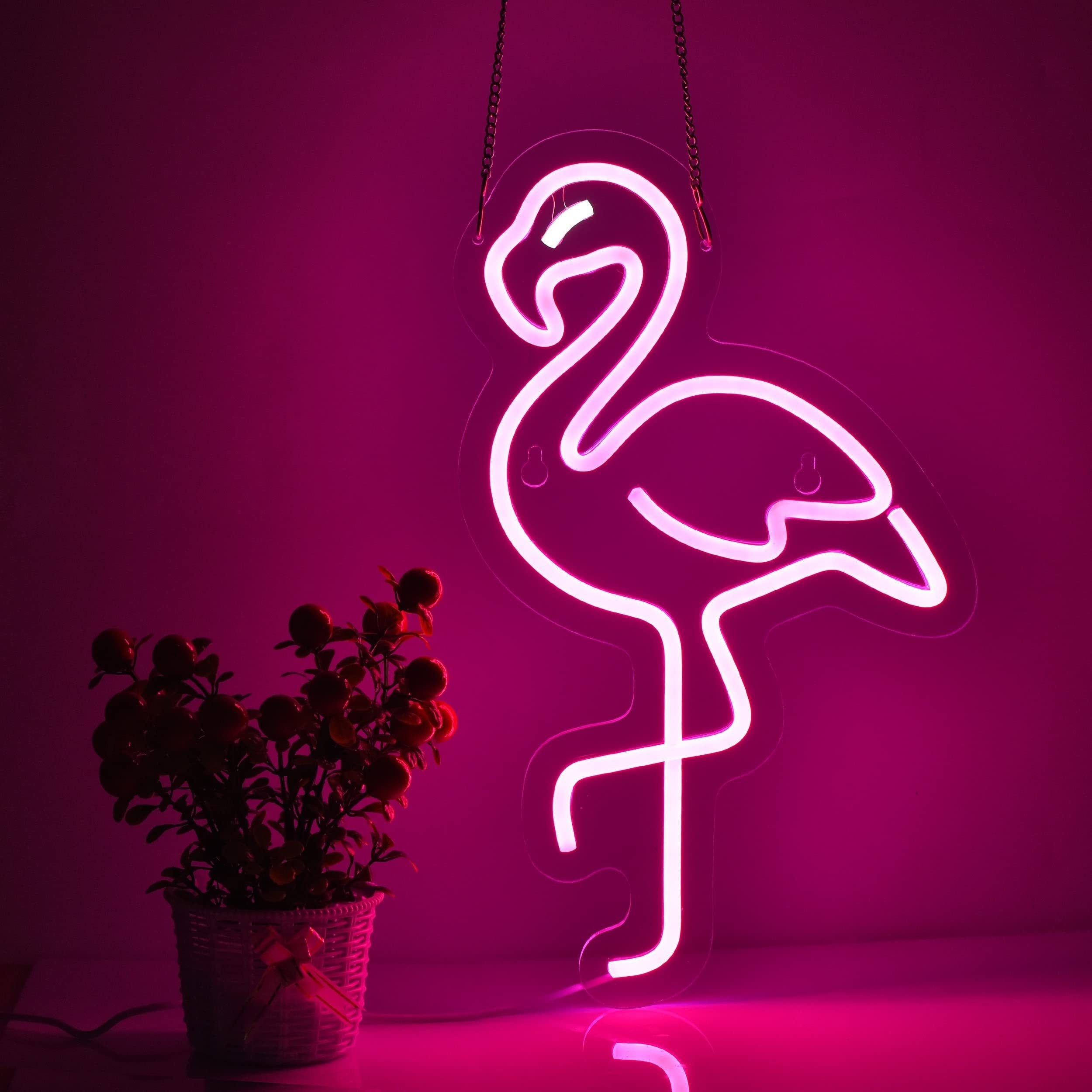 1 Stück Flamingo-Leuchtreklame, Lila Neon-Wanddekoration, LED-Leuchtreklame,  USB-betrieben, Flamingo-Muster, Neon-LED-Schild, Wort, Neon, Hochzeit,  Schlafzimmer, Wohnzimmer, Wand, Party-Dekoration, 42 X 24 Cm - Temu Austria
