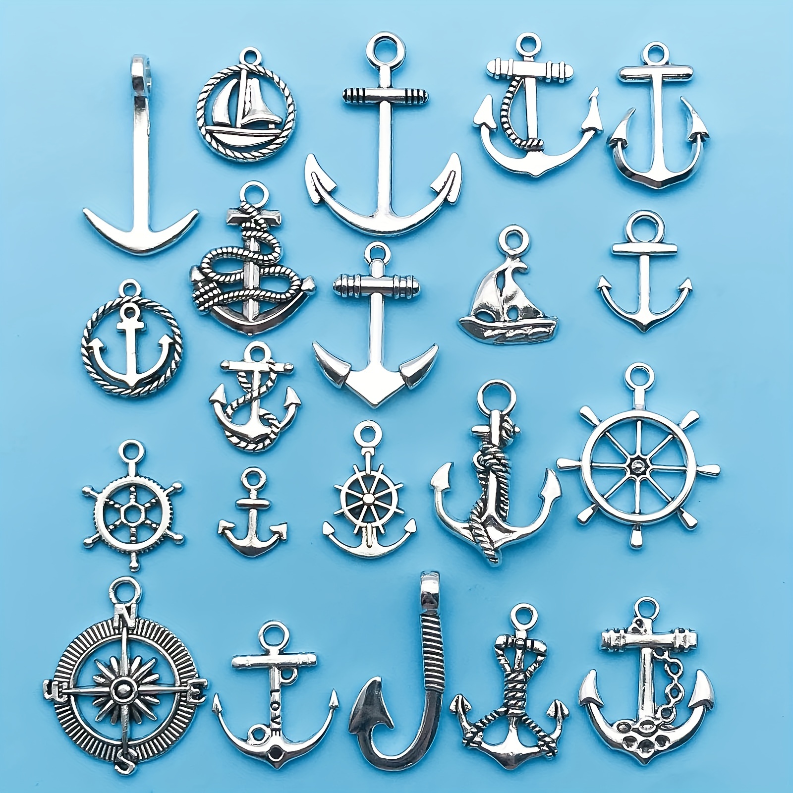 Randomly Mix Antique Silver Marine Life Charms Pendants For - Temu